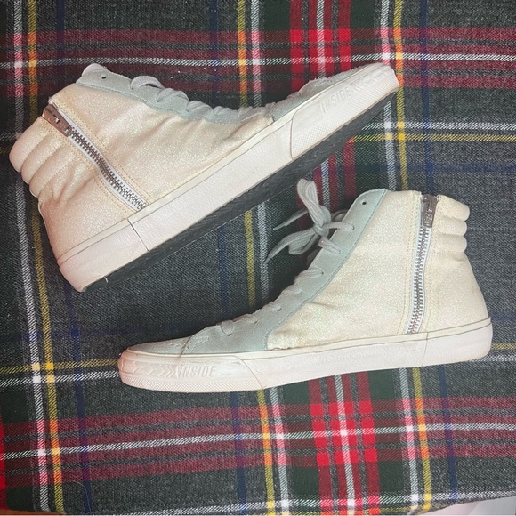 Golden Goose Gray Glitter Slide High Top Sneakers 40(9) - Picture 6 of 12